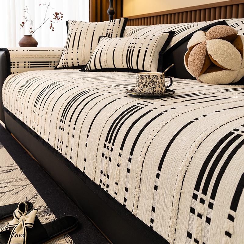 

Полосатый чехол для мебели, Прочная ткань, Пыленепроницаемый, Защита от царапин, Нескользящий, Декор комнаты, Многоцелевой диванный плед для четырех сезонов 70X70cm