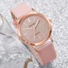 3PCs/Set Korean Women's Watch Fashion Versatile Leather Strap Grey Pink White Watch