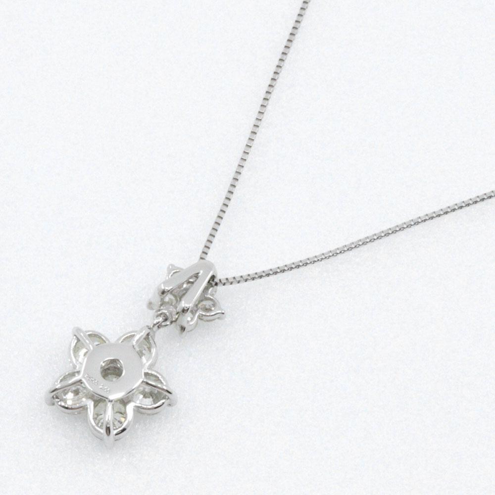Flour Necklace Pt850Platinum/Pt900Platinum/diamond Flour 4.8g Women Used