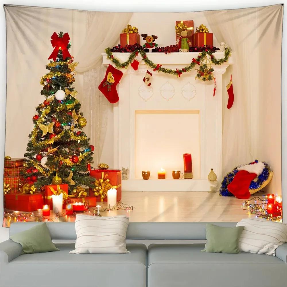 Tapestry ze wzorem choinki Sypialnia Salon Domowa Dekoracja Świąteczna