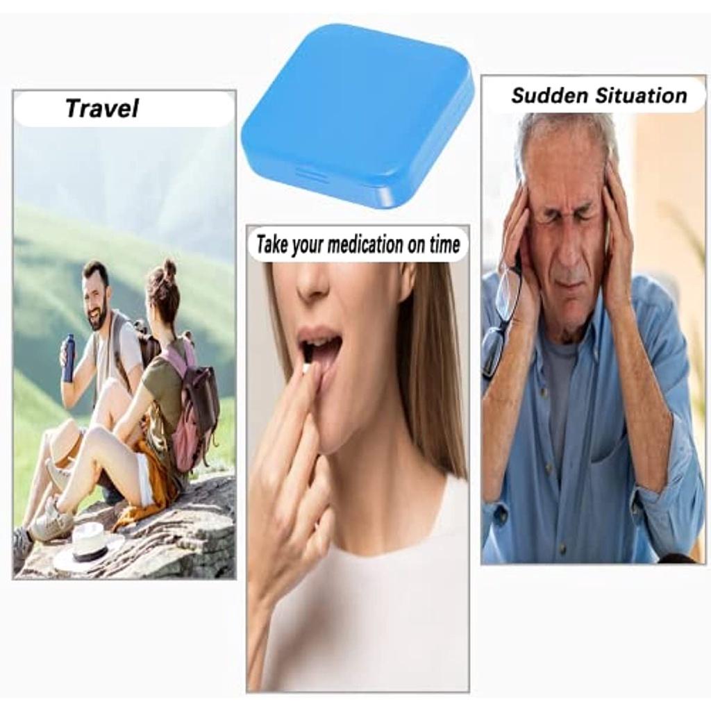 Porta-comprimidos, 2 mini porta-comprimidos, porta-comprimidos de plástico, porta-comprimidos portáteis para viagem, para armazenar vitaminas e medicamentos, etc.