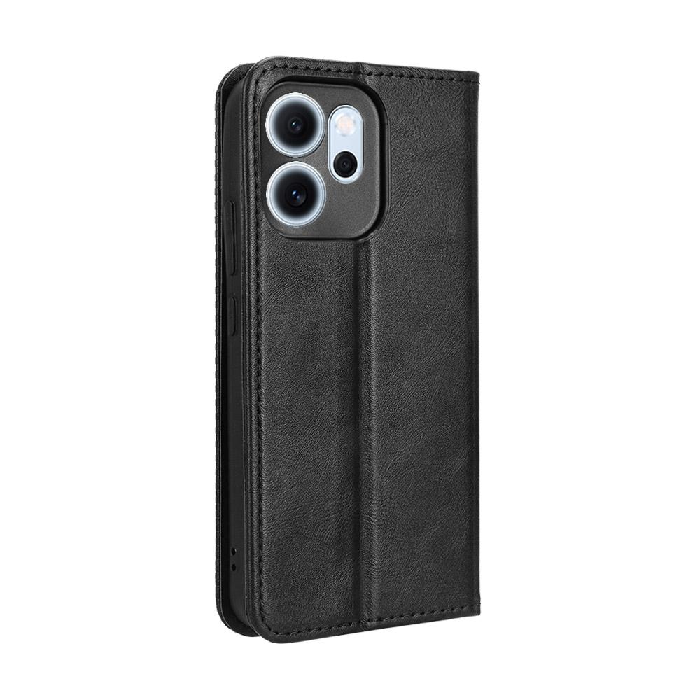 For Oppo Reno14 F 5G Leather Case Wallet Stand Retro Texture Phone Cover