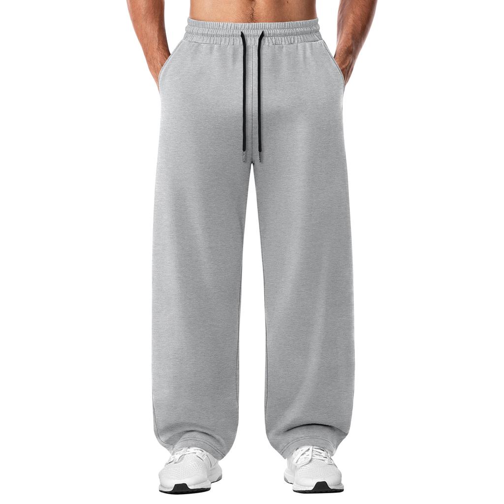 Men's Casual Wide Leg Straight Pants Loose Fit Versatile Trousers for Everyday Wear