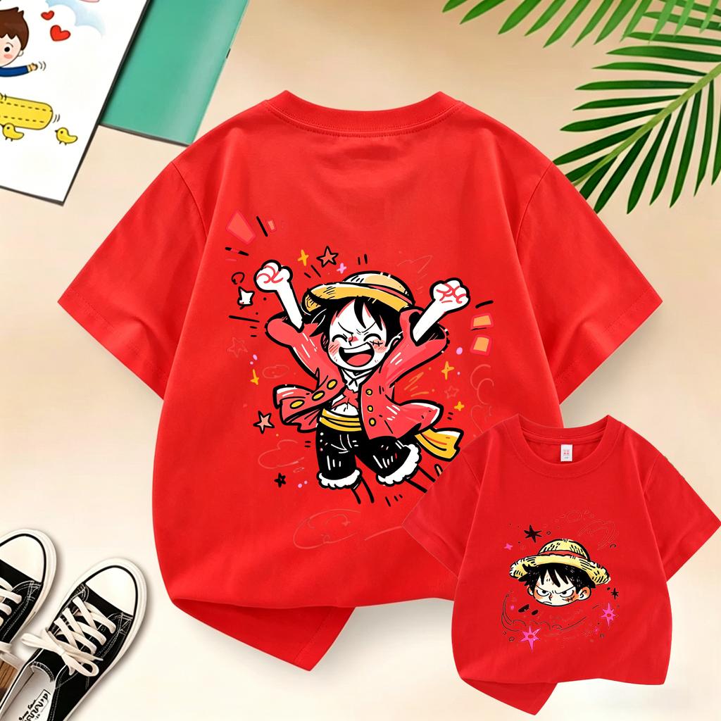 Summer Kids TShirt One Piece AnimeThemed Pure Cotton Printed Tee Cute Casual Style for BoysGirlsPerfect ForGiftingandTravel