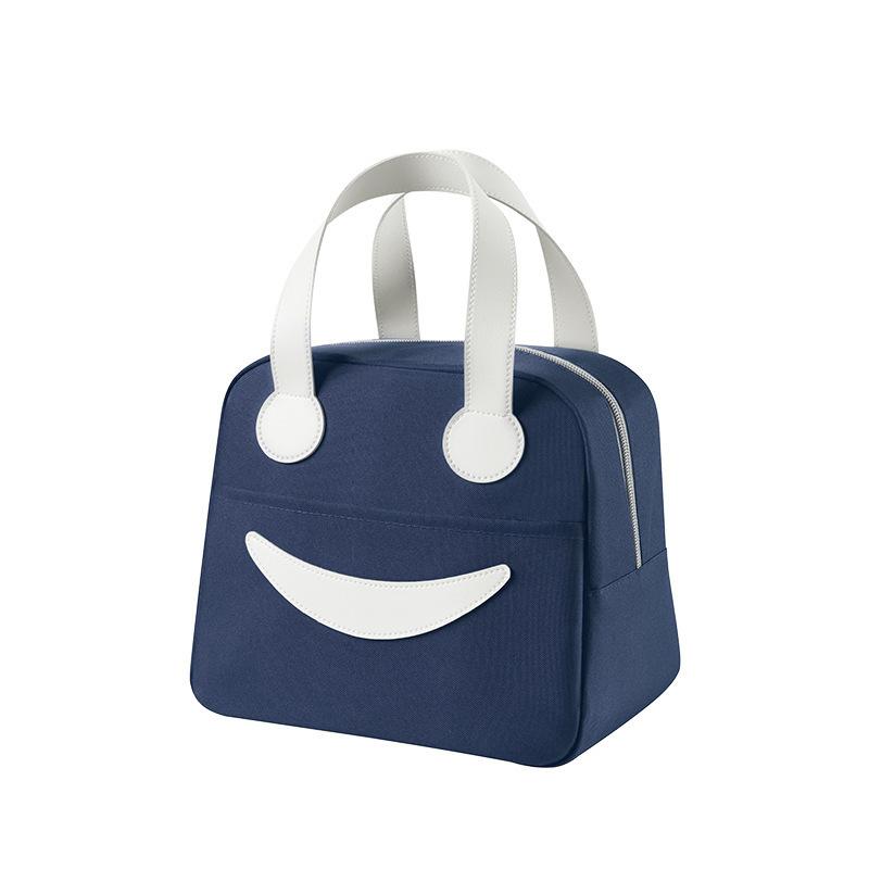 Cute Smiley Face Bento Bag Insulated Lunch Box Bag Handheld Bento Bag Lunch Bag Student Bento Bag Insulated Meal Bag
