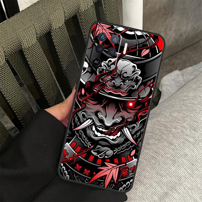 Oni Hannya Demon Mask Case For Oppo A18 A38 A58 A78 A98 A74 A94 A54 A40 A60 A80 A16 A76 A96 A15 A57S A17 A77 Cover