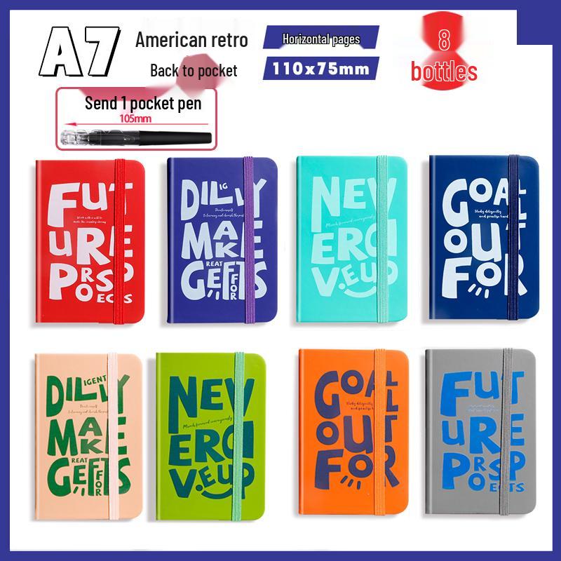 A7 Mini Retro American Pocket-Sized Notebook - Ideal for Students and Birthday Gifts