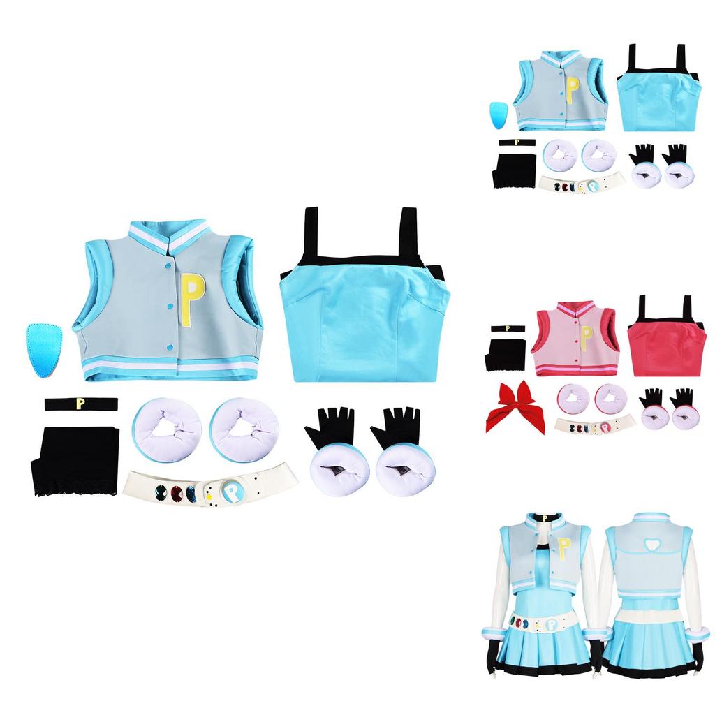 Colorful Polyester Powerpuff Girls Cosplay Costume Perfect For Halloween Or Stage Performances