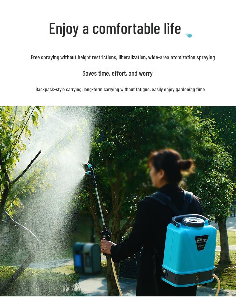 Lithium Battery Backpack Smart Sprayer: High-Pressure Electric Pesticide Sprayer for Gardens