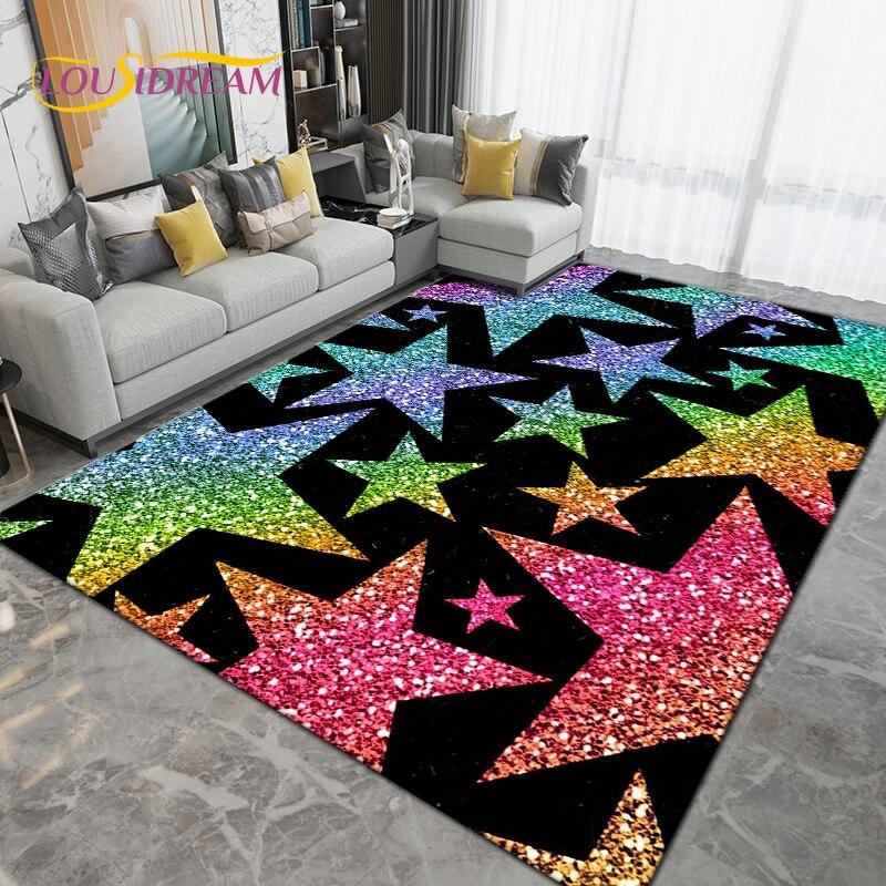 Pentagon Five-pointed Star Area Rug,Carpet Rug for Living Room Bedroom Sofa,Kitchen Bathroom Doormat Non-slip Floor Mat Gifts