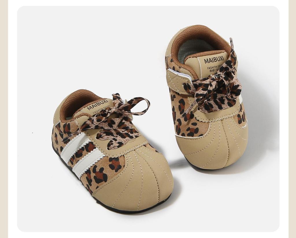2026 Children's Leopard Print Retro Sports Shoes - Versatile Pre-Walking Casual Sneakers for Boys and Girls