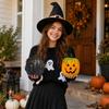 Foam Pumpkin Halloween Decoration with Spider Accents for Indoor Outdoor Use Tabletop Window Sill Shelf Display Seasonal Holiday Decor