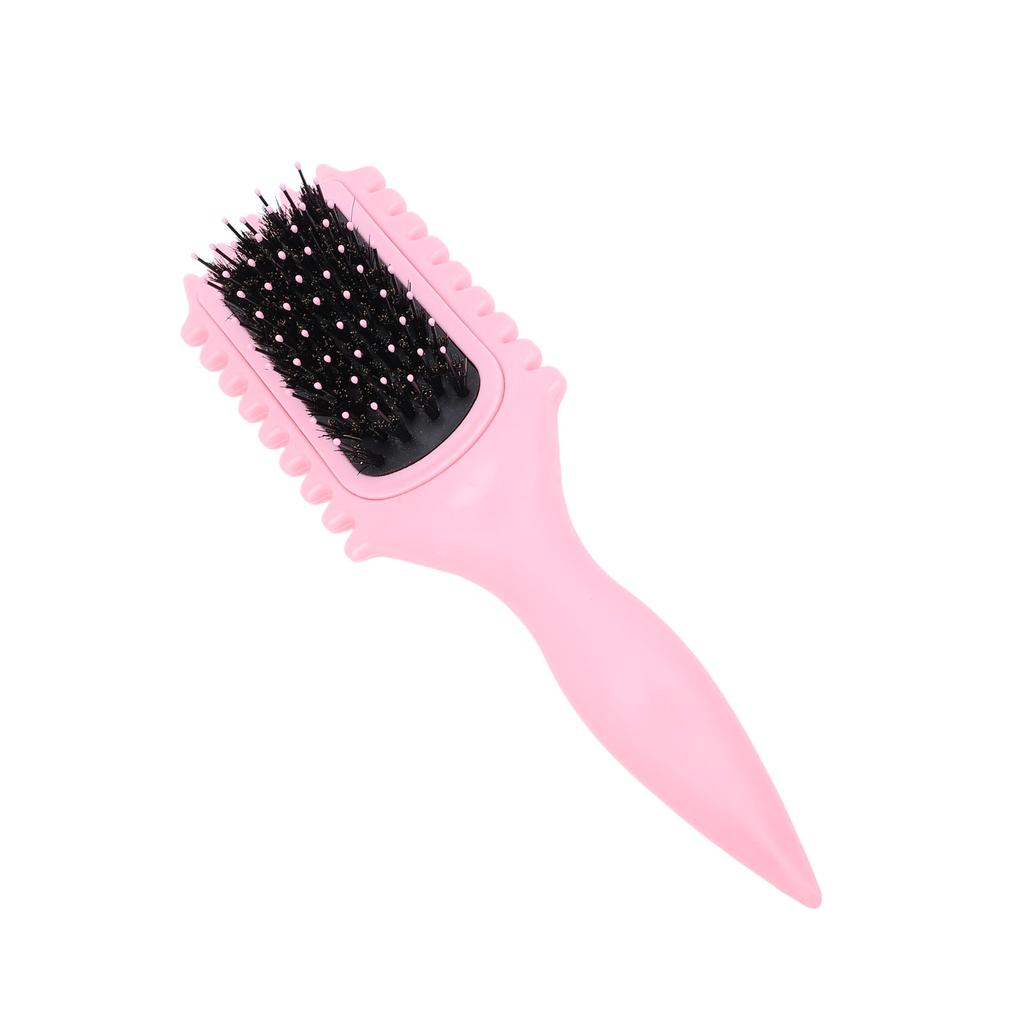 Styling Brush Soft Bristles Ergonomic Handle Curl Defining Brush for Drying Shaping Home Salon Pink