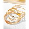 5pcs Punk Multilayer Bracelets for Female Elegant Delicate Twist Sparkling Adjustable Bangles Jewelry Couples Gifts