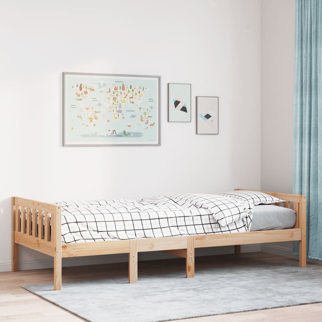 Vidaxl Łóżko Dziecięce Bez Materaca, 90X200 Cm, Lite Drewno Sosnowe