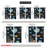 2pcs 2D flat printing Window Curtains Cute Ocean Creatures Cartoon Style Polyester Without Electricity Seasonal Party & Holiday