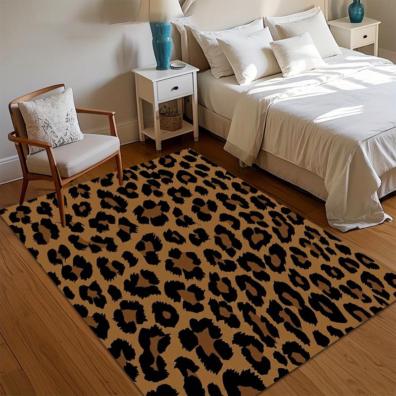

New Arrival Stylish Leopard Print Area Rug Non Slip Soft Floor Carpet for Living Room Bedroom Nursery Decor Multi Size 40X60cm