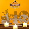 Candlelight Enchanting Wooden Projections Featuring Witches Ghosts And Scarecrows For Spooky Halloween Decor
