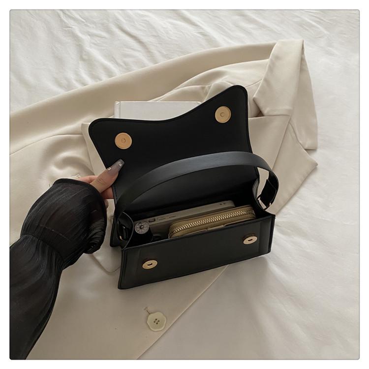 Retro Solid Color Crossbody Bag - Fashionable Simple Design, Commuting Shoulder Handbag, Small Square Shape