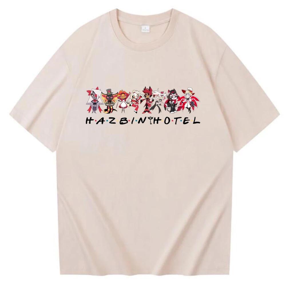 

Anima Hazbin Hotel Graphic Print T-shirt O-Neck Short Sleeve Men Women Fashion Casual Cotton T-shirt Oversized Harajuku Tee 3XL