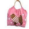 Borsa a Spalla Grande in Nylon Ecologico Ricamata con Cane Shar Pei