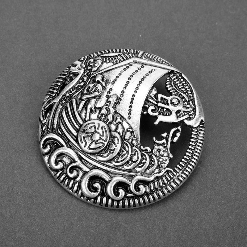 Pendentif Bouclier Viking Nordique avec Design en Alliage Antique Broche Vintage Pour Cadeaux de Voyage