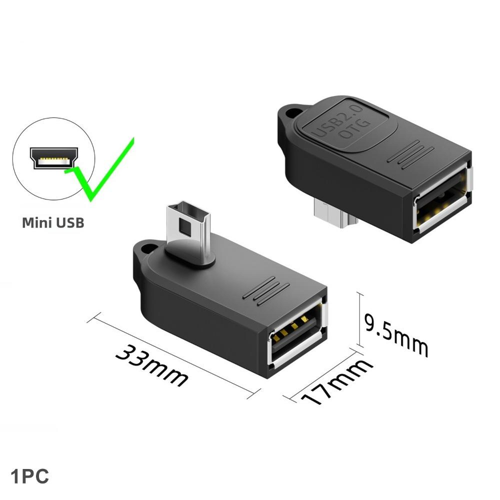 Adapter OTG Micro USB do Transferu Danych Kątowy 90 Stopni Konwerter Mini USB na USB-A Obsługa Ładowania Telefonu Tabletu Plug and Play