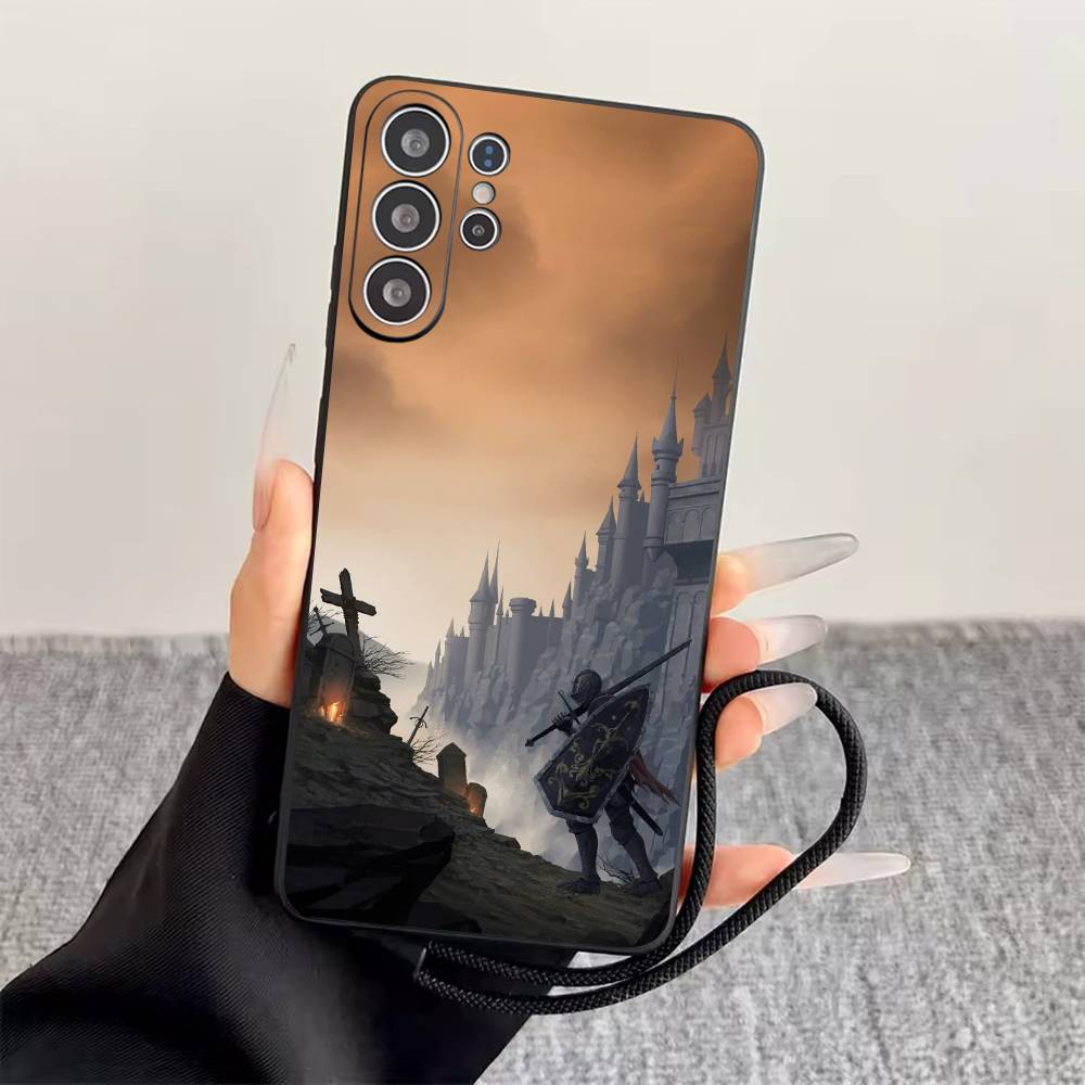 D-Dark S-Souls Phone Case Black Silicone Soft For Samsung S25,S24,S21,S22,S23,S30,Ultra,S20,Plus,Fe,Lite