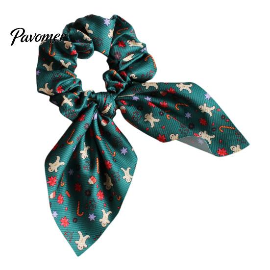 Kadın Kızlar İçin Noel Temalı Saç Tokaları Scrunchies, Kurdele Fiyonklu Elastik At Kuyruğu Tutucular, Cilt Dostu Aksesuarlar Yumuşak Kumaş Tatil Partisi &
