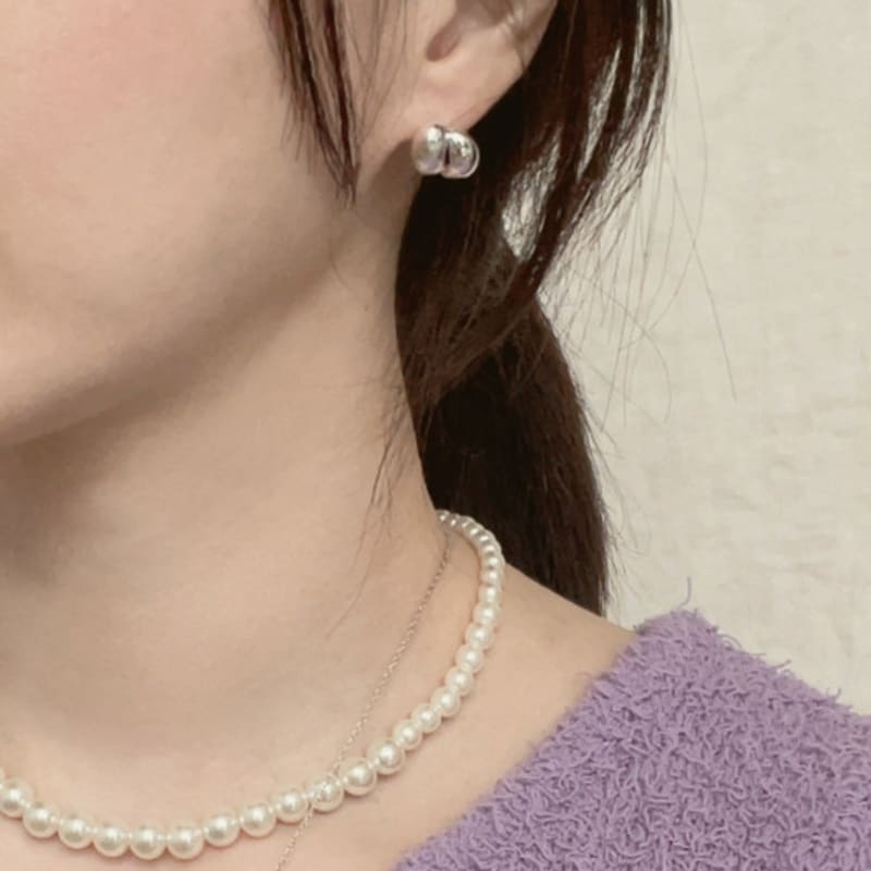 ELYONA ELA 08 Earrings Daily Silver Stud Earrings
