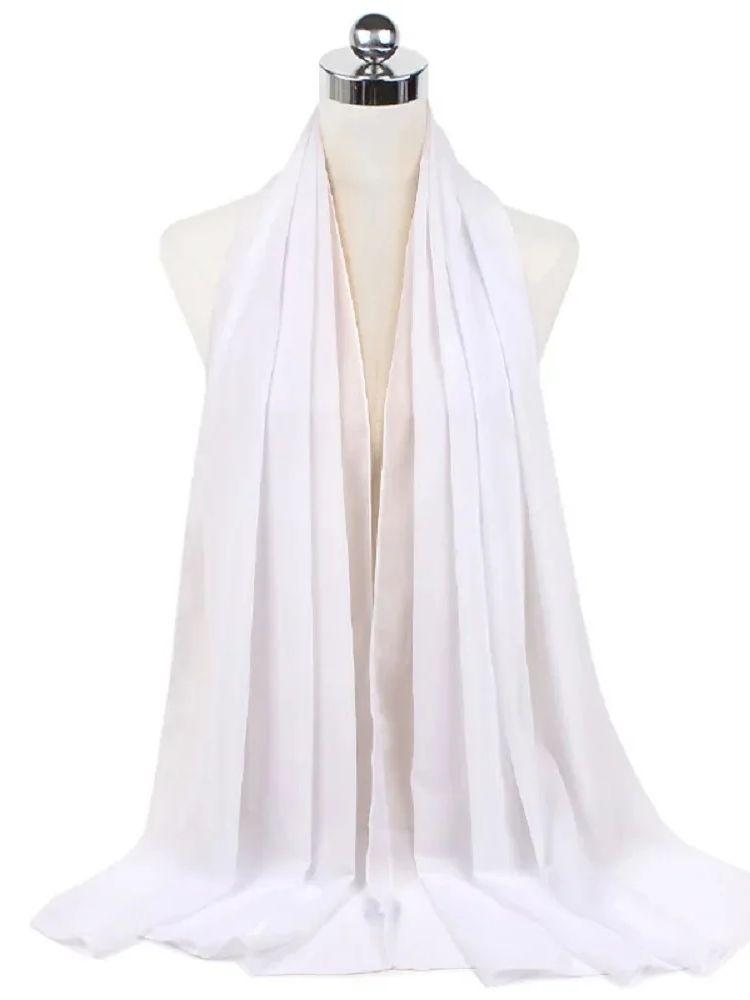 New Fashion Women Solid Chiffon Headscarf Ready To Wear Instant Hijab Scarf Muslim Shawl Islamic Hijabs Arab Wrap Head Scarves