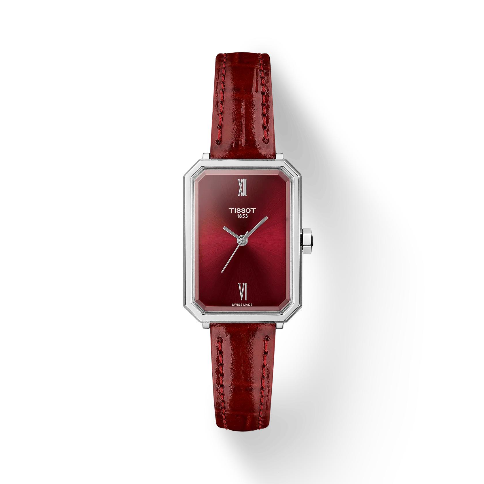 

Tissot Leather Strap red Dial Men s Fashion Watch T160.110.16.423.00 червоний
