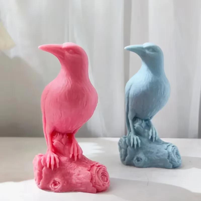Top Quality Small Branch Crow Silicone Candle Mold DIY Aromatherapy Gypsum Soap Resin Craft Mold