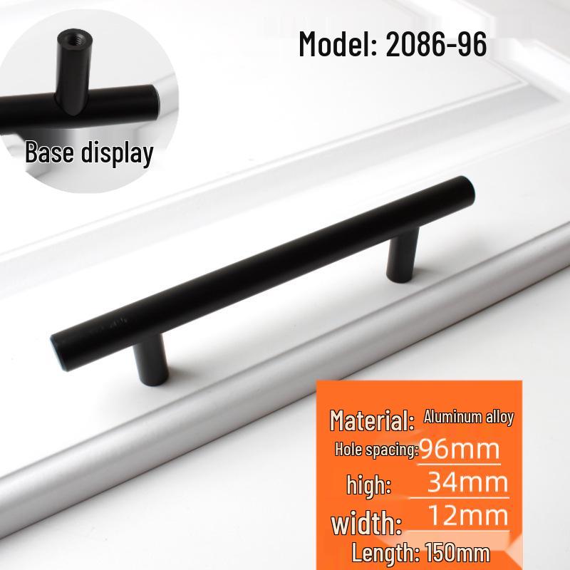 Nordic Minimalist Gold Aluminum Round Bar Handle for Cabinets & Wardrobes