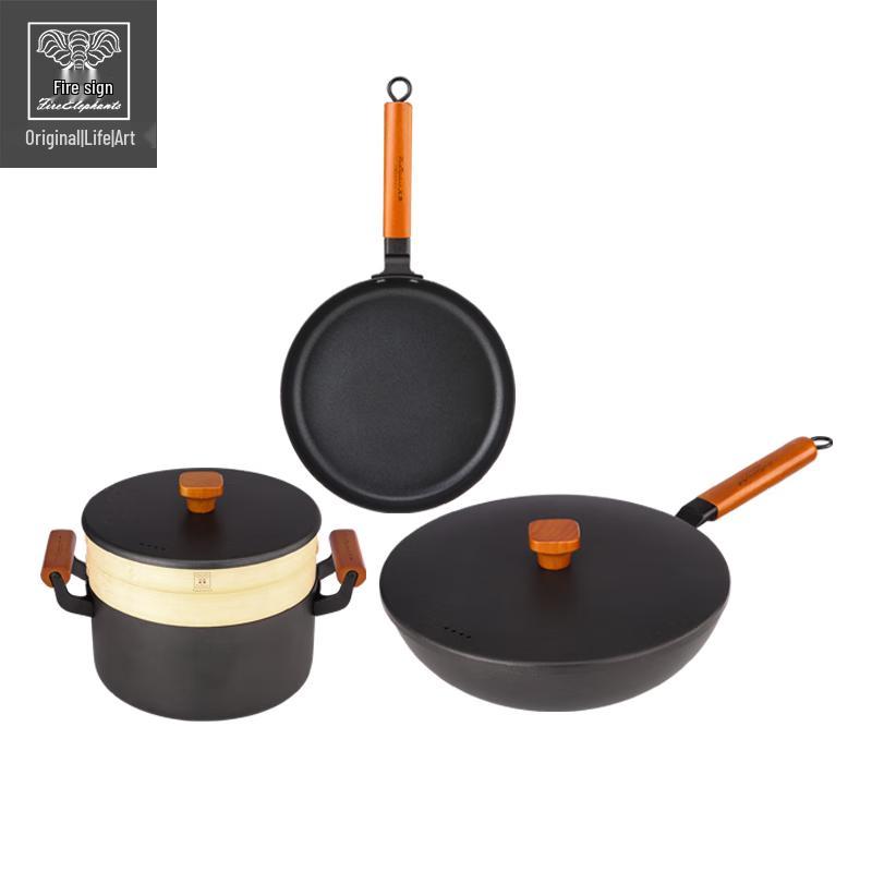 

Huoxiang Traditional Cast Iron Cookware Set