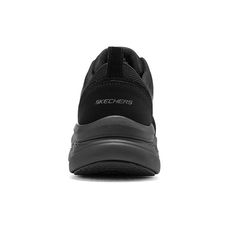 Skechers Dlux Walker Max Cushioning Fabric Sports Comfort Low-Top Lifestyle Shoes Men Sneaker Black 232363-BBK