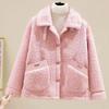 Women's Autumn and Winter Plus Cashmere Lambs Wool Coat Grain Cashmere Fur One Lamb Wool Short Coat Coat Women