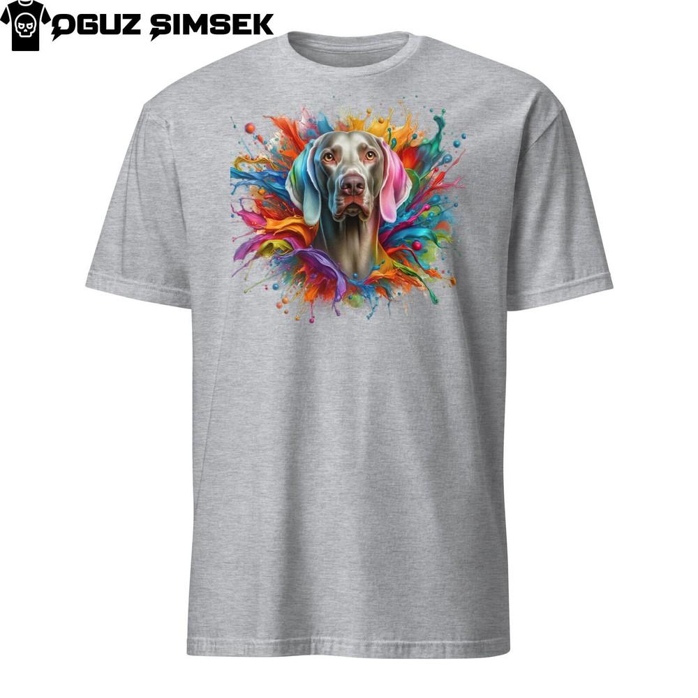 Colorful Weimaraner Dog Unisex T-Shirt | Vibrant Design, Short Sleeve Tee