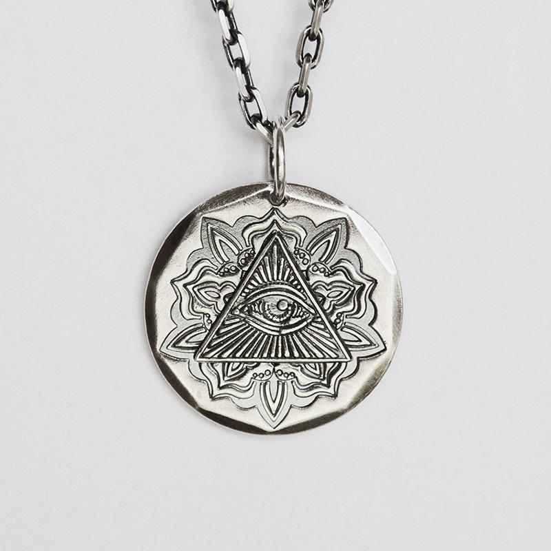 God's Eye Necklace Copper Plated Men's Trendy Design, Niche Retro Talisman Pendant