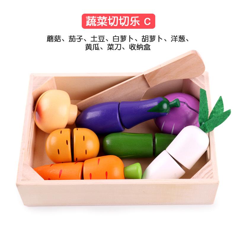 Wooden Children'S Early Education Simulation Playing House Fruits And Vegetables Velcro Cheche Le Creative Kitchen Toys