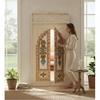 Hand-Painted Floral Wooden Wall Panel  Indian Carved Faux Window Frame | Wall Style Jharokha Wall Art - 130 x 70 cm-Bedroom Decor Door Window