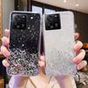 Bling Glitter Shockproof Silicone Phone Case For Xiaomi Mi 13T Pro Soft TPU Transparent Protective Cover For Redmi K60 Ultra