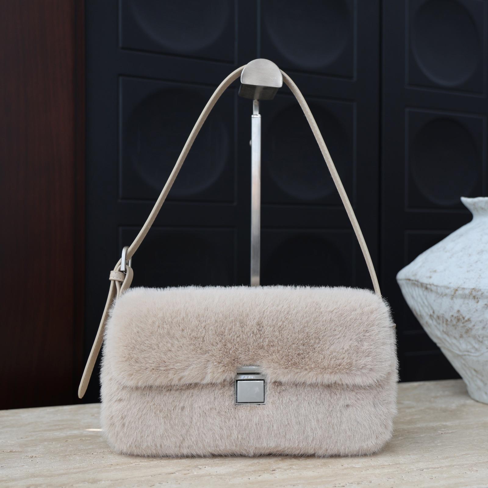 

Женские наплечные сумки из искусственного меха, сумка-тоут, пушистая сумка-сатчел, женские вечерние сумки, мягкая пушистая наплечная сумка с ремешком из искусственной кожи абрикосовый