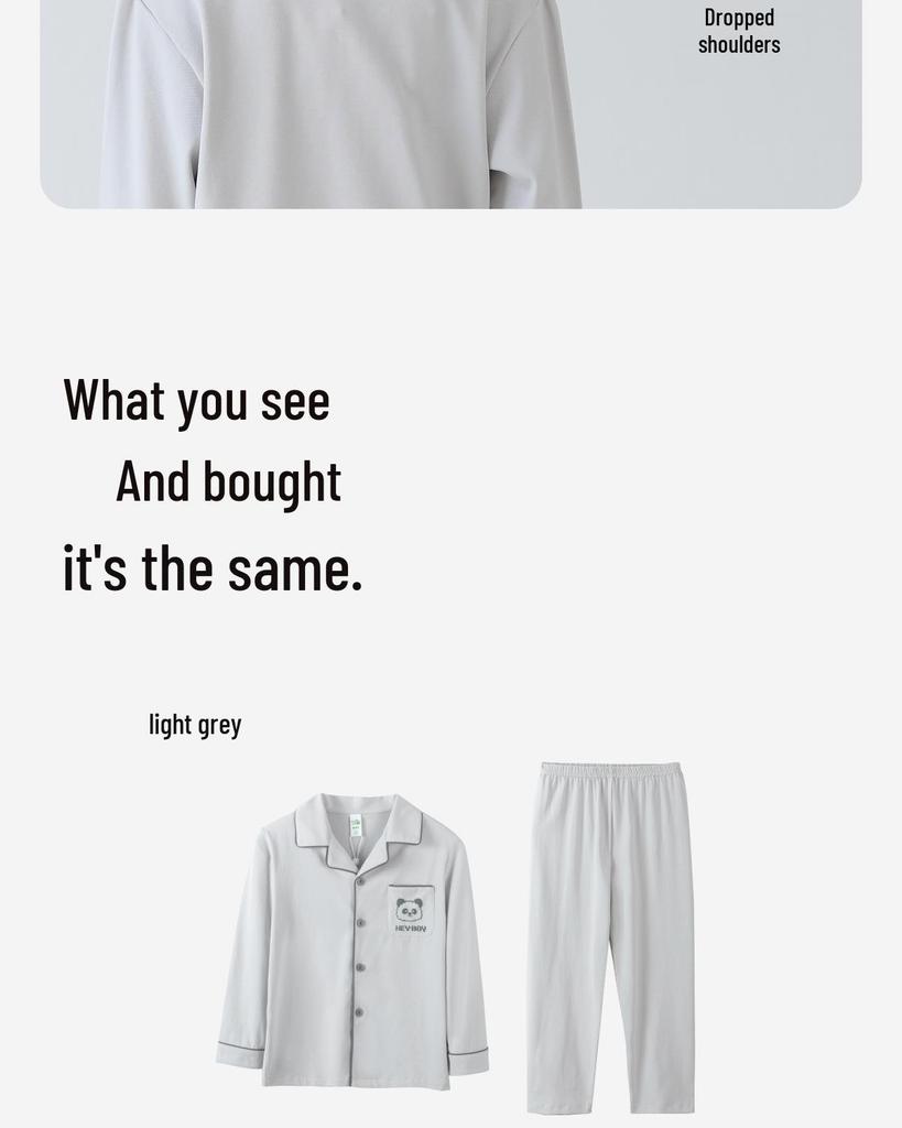 Lulu Cow 2025 Spring & Autumn Boys' Cotton Pajama Set - Long-Sleeved for Kids