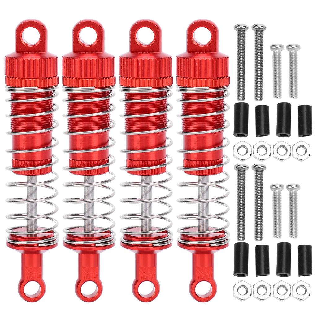 4Pcs Set Shock Absorbers Aluminum Alloy Spring Damper Accessory for MN 1 12 D90 RC CarRed