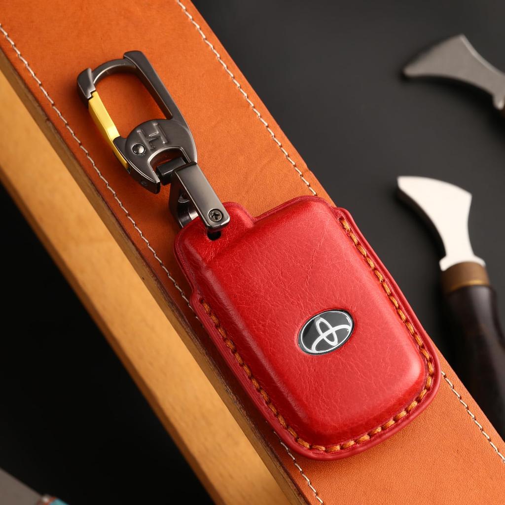 Smart Key Genuine Leather Key Compatible with Toyota Voxy Noah and Sienta Early Compatible Accessory Premium Genuine Leather 4 Case, Cover, (80