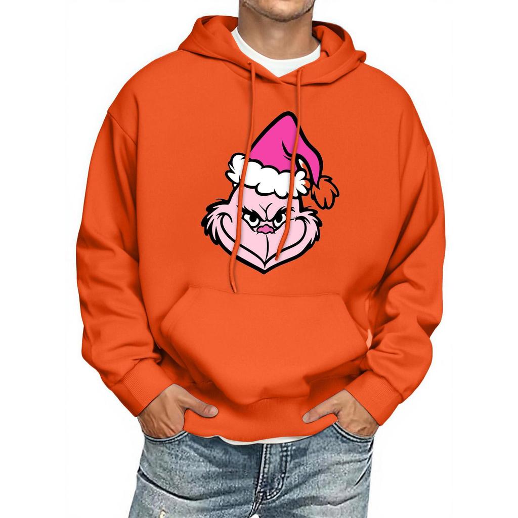 Men's Print Hooded Sweatshirt Long-Sleeve Casual Pullover Hoodie Hooded Sweatshirt