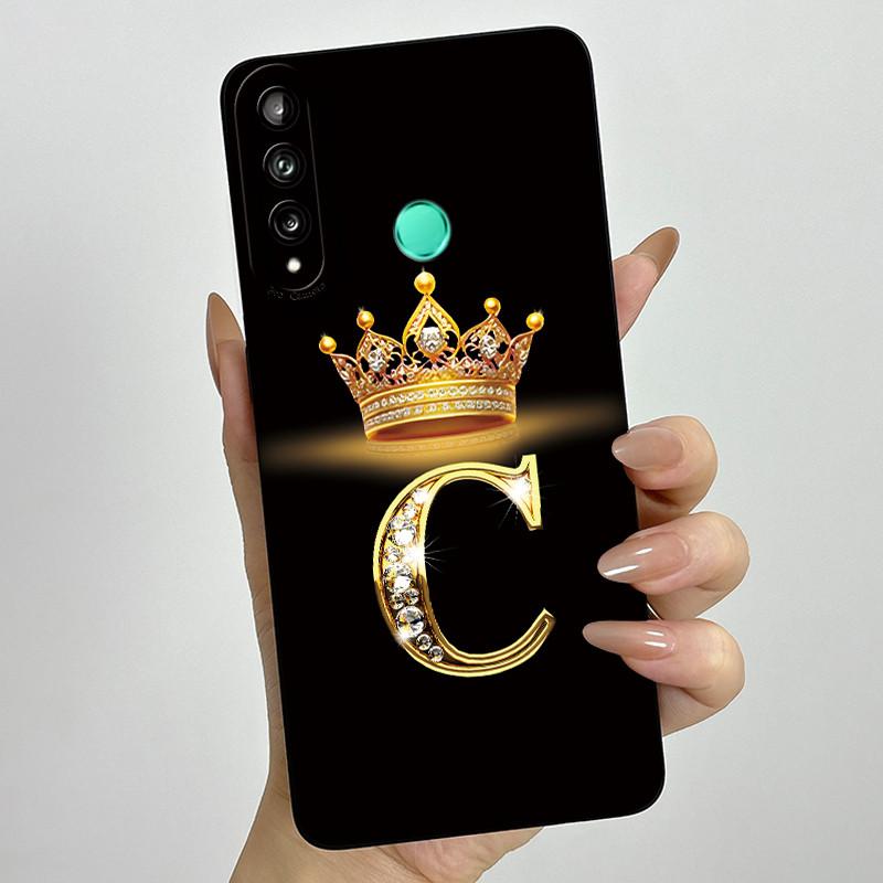For Huawei Y7p P40 Lite E ART-L28 ART-L29 Fashion Initial Letter Couple Phone Case Y7P 2020 Soft Silicone TPU Protective Casing