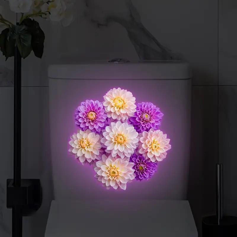 Im Dunkeln leuchtende Lotus Toilettenaufkleber Abnehmbare Selbstklebende Badezimmerdekor Aufkleber Wandaufkleber Heimdekor Toilettensitzaufkleber