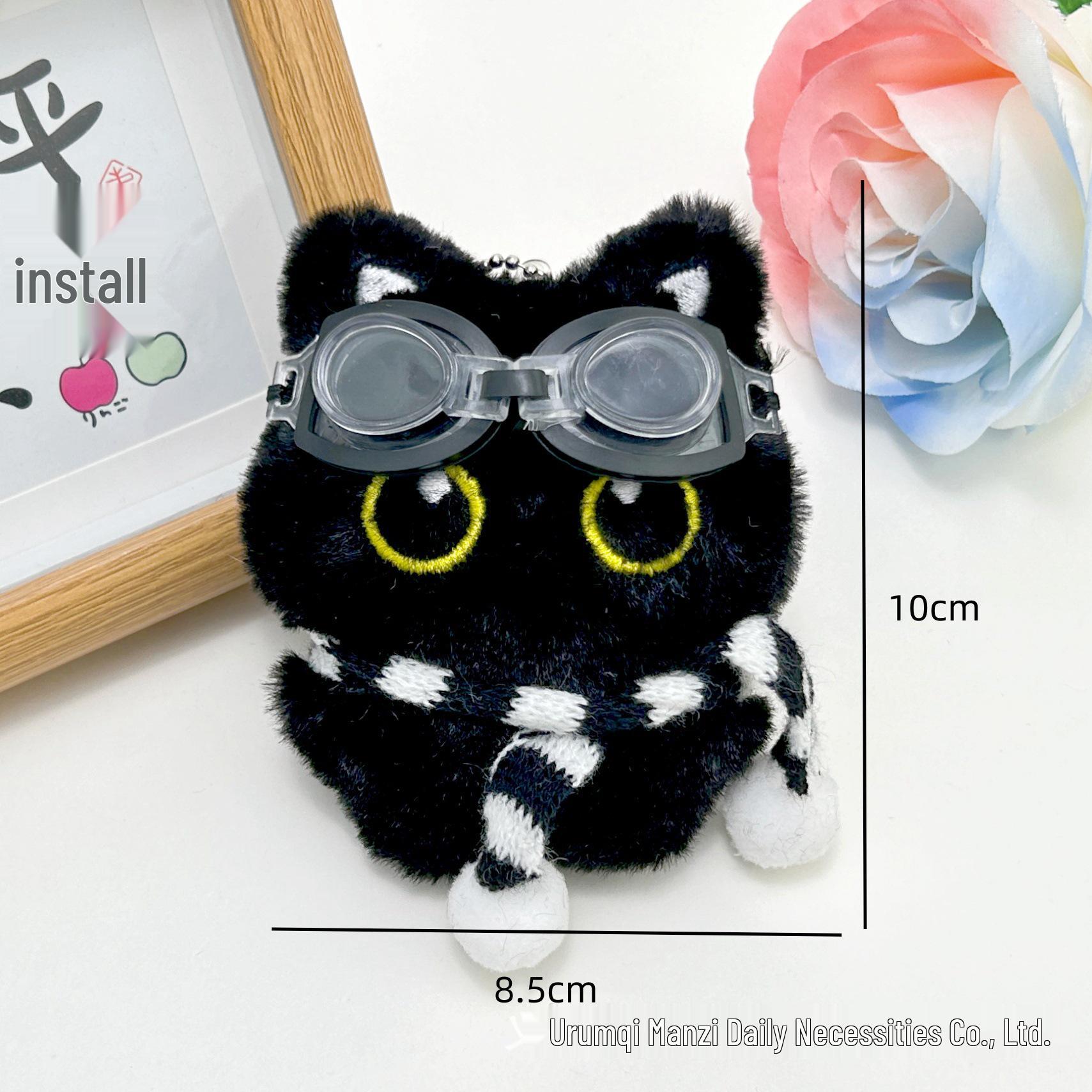 

Популярный плюшевый брелок в виде угольного шарика черного кота: Пищащий плюшевый брелок для девочек